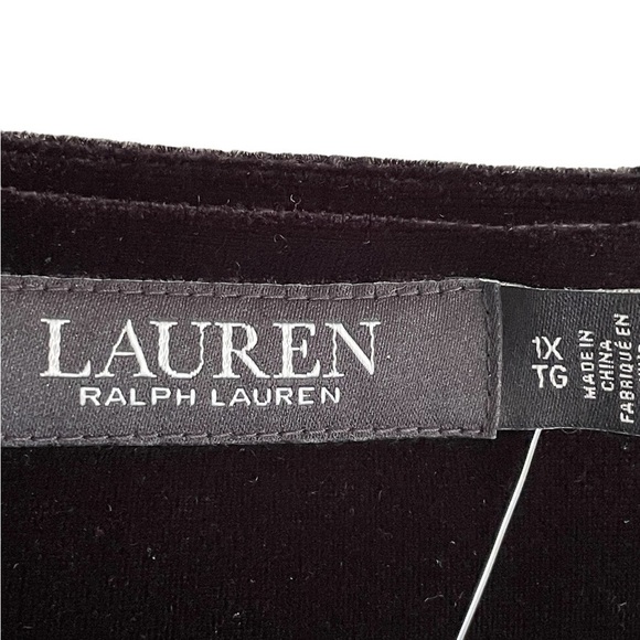 Lauren Ralph Lauren Velvet Puff Sleeve A-Line Dress Size 1X NWT - Picture 12 of 12